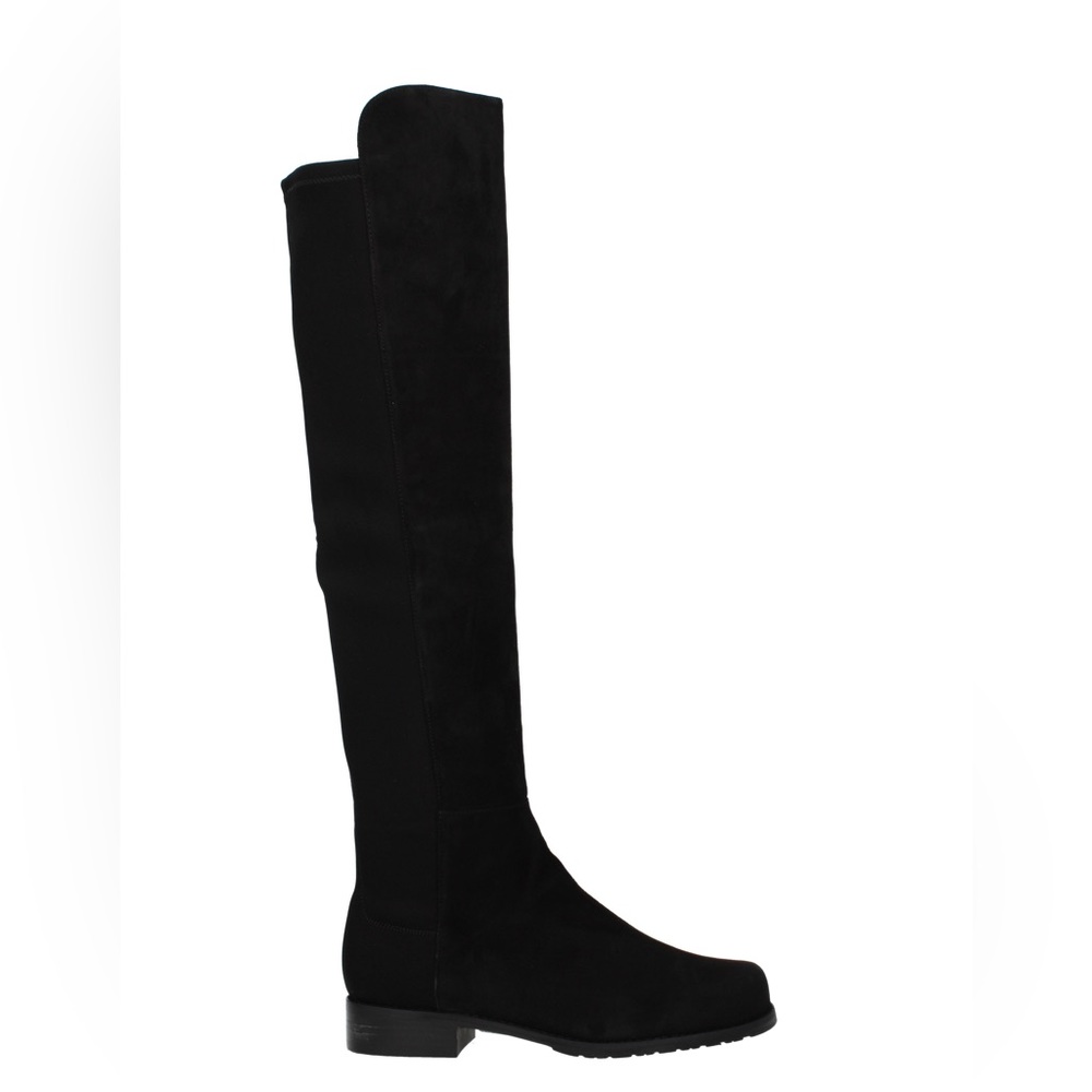 LIKE NEW STUART WEITZMAN OVER THE KNEE OTK SUEDE BOOTS 50/50 BLACK WITH BOX 8M